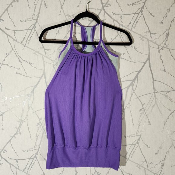Lululemon Purple No Limits Tank w/ Mint Luon Built In Bra - Picture 2 of 4